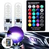 1 пара автомобильных светодиодных широких силиконовых ламп T10 RGB 5050 6SMD высокой яркости 7 цветов с пультом дистанционного управления 12 В маленькие мигающие огни