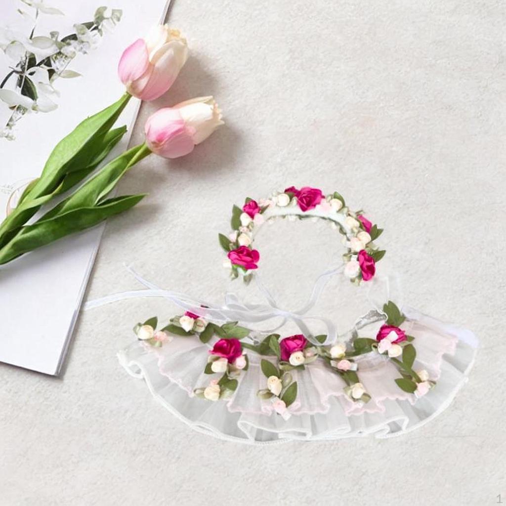 Платье для плюшевых кукол, одежда ручной работы с аксессуарами в виде шпилек, мини-платье с цветочным принтом, повседневные наряды для