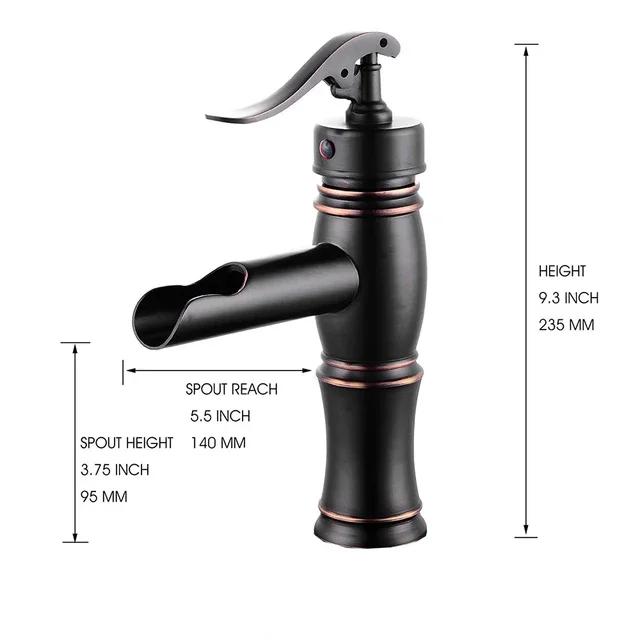 Смесители для раковины, античный латунный водопад, смеситель для раковины в ванной, однорычажный смеситель для раковины, водопроводный кран, краны для туалета