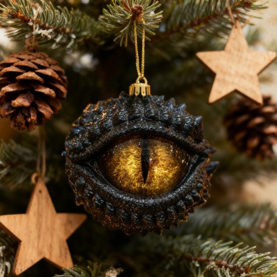 Dragon's Eye Christmas Ornament Mystic Dragon Eye 2D Flat Acrylic Xmas Tree Hanging Ornaments for Fantasy Lovers