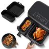 Reusable Dual Basket Baking Tray 6L/3L Air Fryer Silicone Pot Air Fryer Basket  Splash Guard Tool
