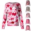 Women's Casual Long Sleeve Valentine's Day Love Printed Clothes Cardigan Top Clothes Uniforms