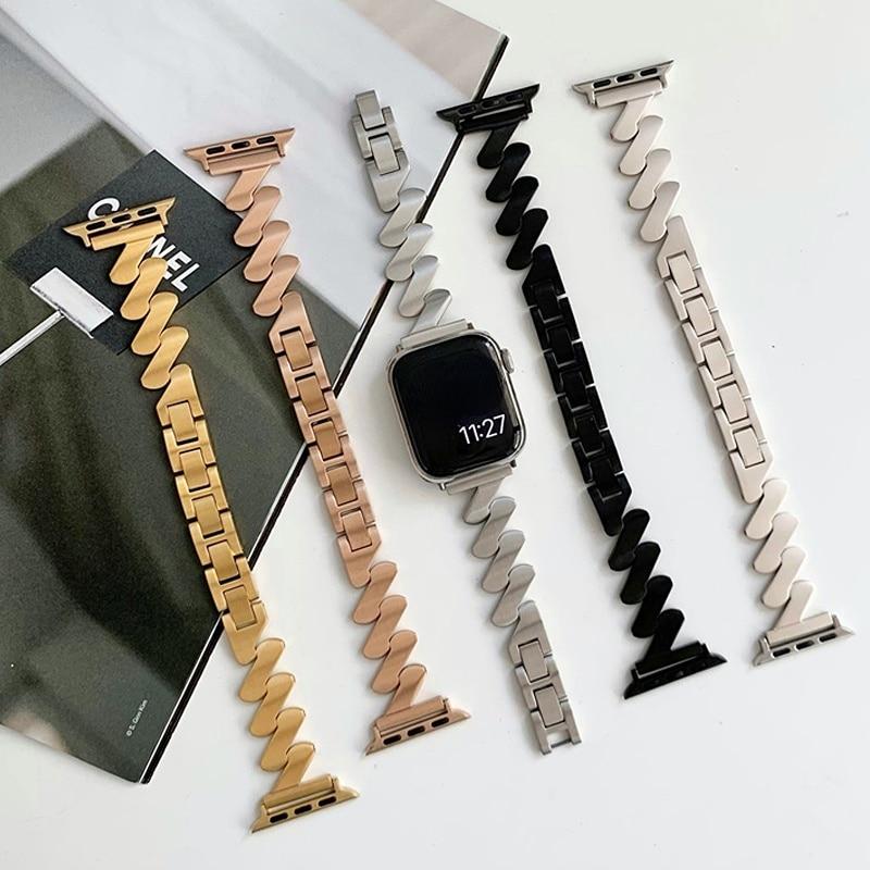 Браслет из нержавеющей стали для Apple Watch Ultra 2 49 мм Ремешок для iWatch Series 10 9 8 7 46 мм 42 мм 41 мм 45 мм 6 5 4 SE 38 40 42 44 ММ ремешок для часов