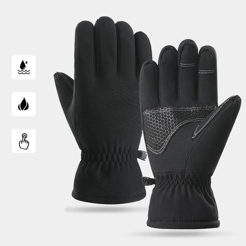 Флисовые теплые лыжные перчатки Зимние термоперчатки для сноуборда Мужские и женские водонепроницаемые перчатки Противоскользящие перчатки для сенсорного экрана для катания на лыжах
