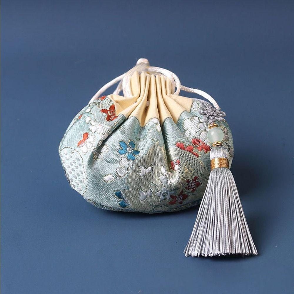 Кошелек-кисточка с цветочным узором, мешочек, пустой саше, сумка для хранения в китайском стиле, женская сумка для украшений