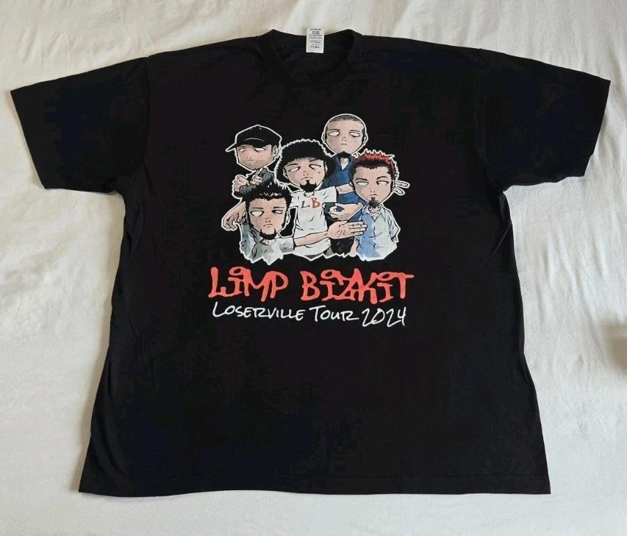 Limp Bizkit 2024 Концертный Футболка Тур Loserville Мужская XL Графический Принт 100% Хлопок