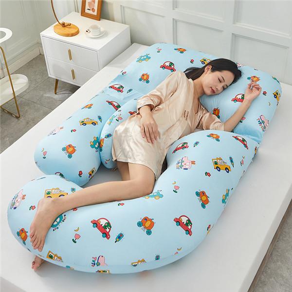 U-образная подушка для беременных и наволочка из чистого хлопка для беременных, удобная подушка для сна для беременных, боковая подушка для беременных