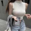 Sexy Tank Top Solid Halter Crop Tops Women Summer Camis Turtleneck Camisole Fashion Casual Tube Female Sleeveless Cropped Vest