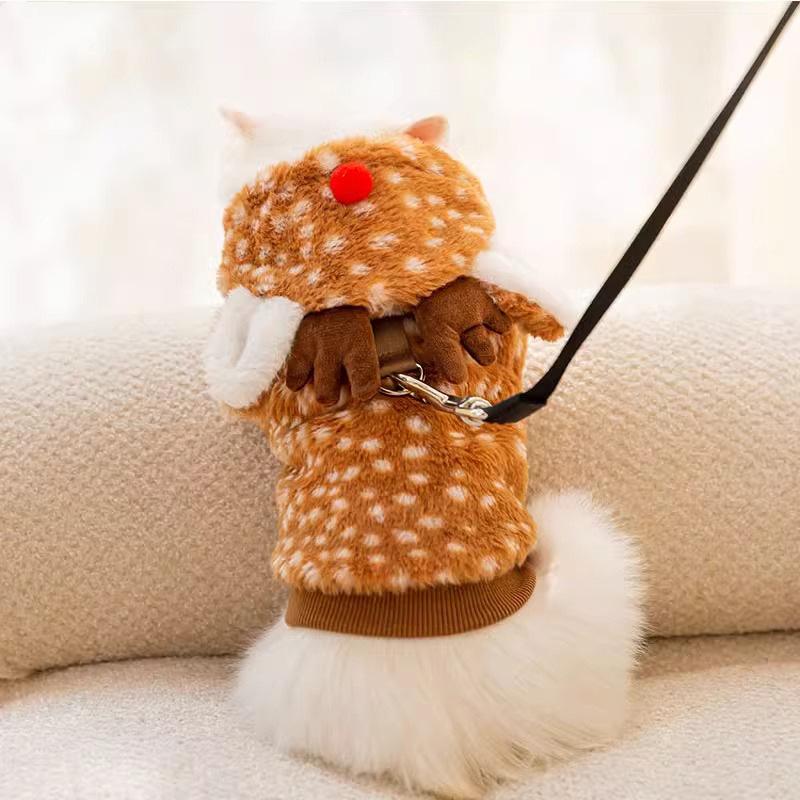 Warm Pet Clothes Cute Print Coat Small Medium Dog Cat Shirt Jacket Teddy French Bulldog Chihuahua Winter Outfit