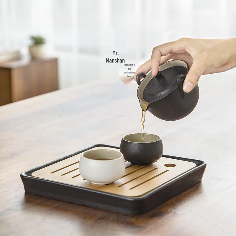 Nanshan Mr. Portable Black Pottery Travel Tea Set