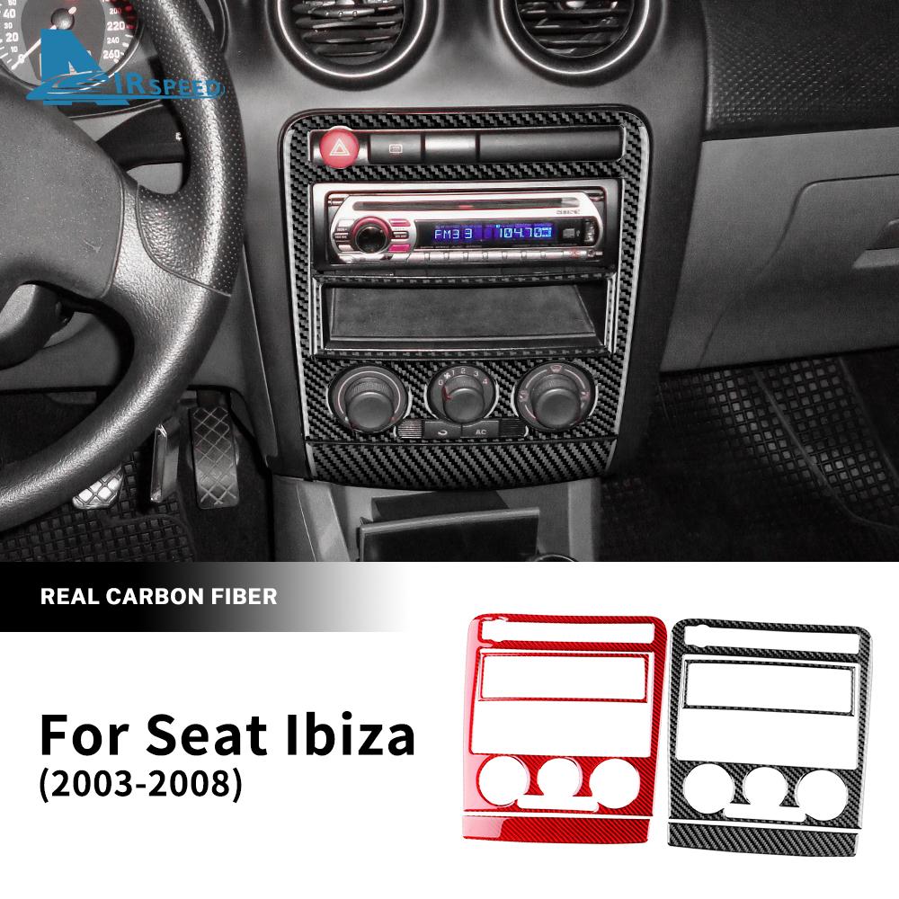 Настоящая мягкая карбоновая наклейка для Seat Ibiza 6l 2003 2004 2005 2006 2007 2008 LHD RHD Автомобильные аксессуары для центральной консоли и панели кондиционера