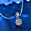 Ожерелье из стерлингового серебра 925 пробы, ювелирные изделия для женщин, 1 карат Mosan Diamond, подвеска с шестью когтями, серебряный стиль, колье на ключицу