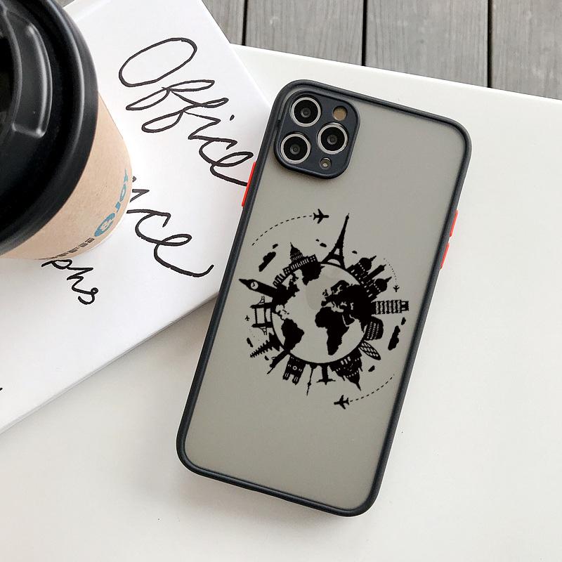 Чехол для телефона с изображением карты мира и самолета для iPhone 16 15 13 14 11 12 Pro Max 7 8 Plus SE2 X XR XS, задняя ударопрочная крышка