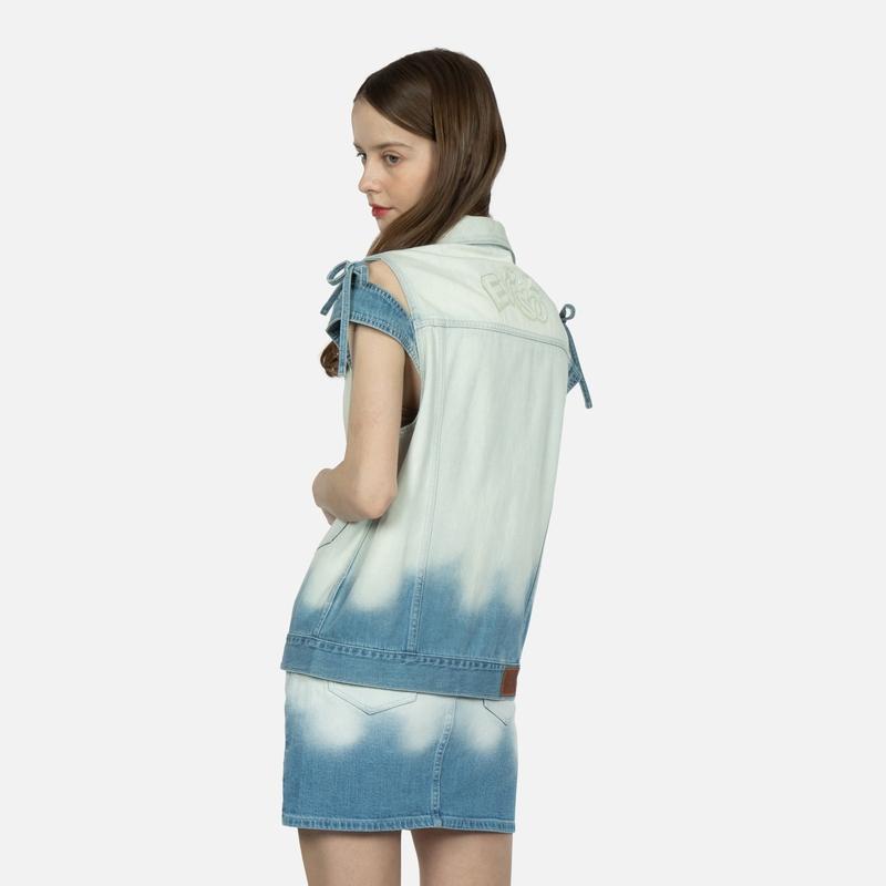 Evisu Веревочный ошейник Однобортный карманный жилет Женский жилет 2ESHTW3VS734OSDN