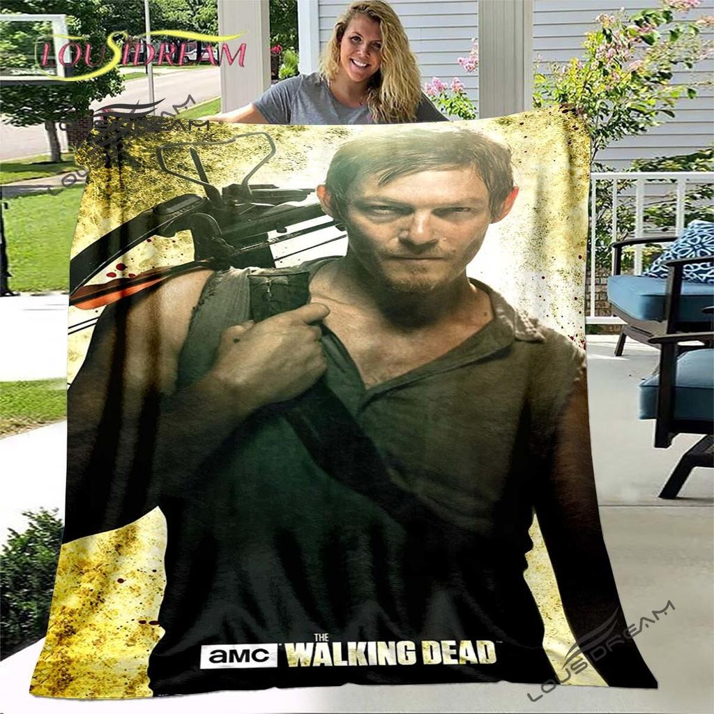 Дэрил Диксон Ходячие мертвецы Плед-накидка Ужасы Сериал Диванный плед для взрослых и детей Украшение для спальни и гостиной