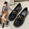 With Skirts, Small Leather Shoes, Women's Niche Design Sense, British Style 2025 Spring and Autumn Versatile One-pedal Flat-bottomed Loafers
