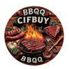 Винтажная металлическая настенная табличка BBQ 8x8 дюймов, алюминиевое искусство для патио, сада, кухни, гаража, мужской комнаты