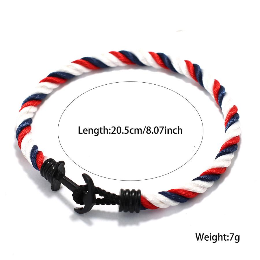 Простой мужской браслет с якорем, винтажный плетеный миланский канат, женский, в морском стиле, для кемпинга, студенческий, наручный, ювелирный подарок для него