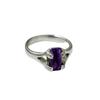 Natural Amethyst Gemstone 925 Sterling Silver Designer Ring Size 4.5 US