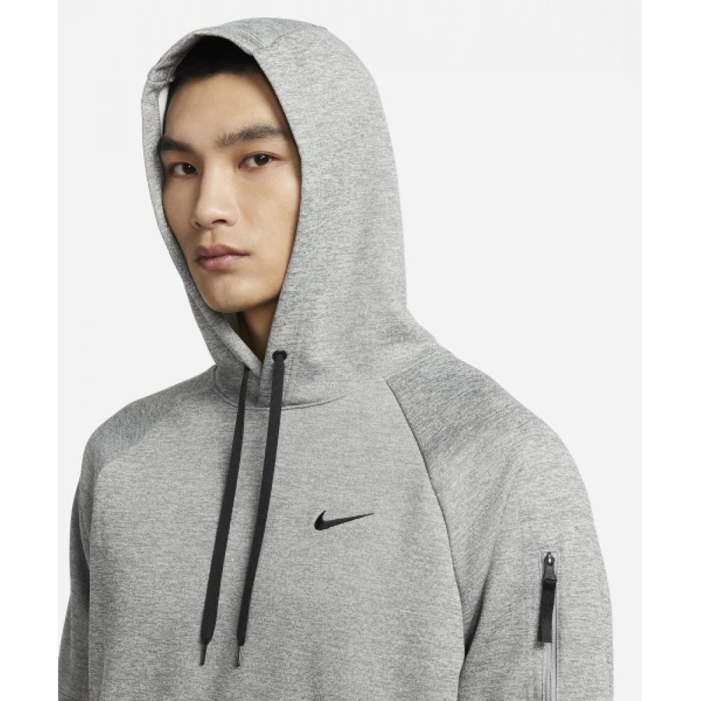 Nike Толстовка с капюшоном для фитнеса TherMafit Pullover M Темно-серый Heather Particle Grey Dq4835 063