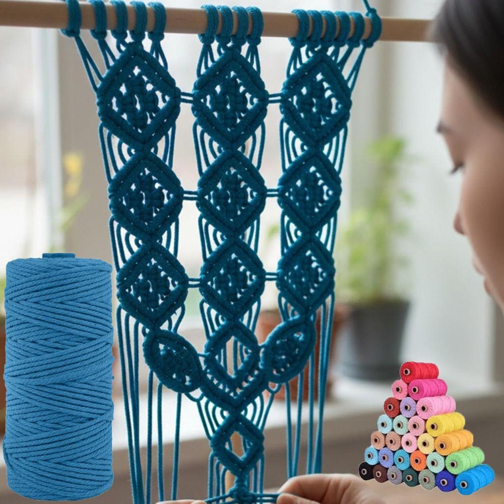 Новый 3мм шнур макраме мягкий экологичный цветной хлопковый шнур для плетения и вязания узлов домашний декор