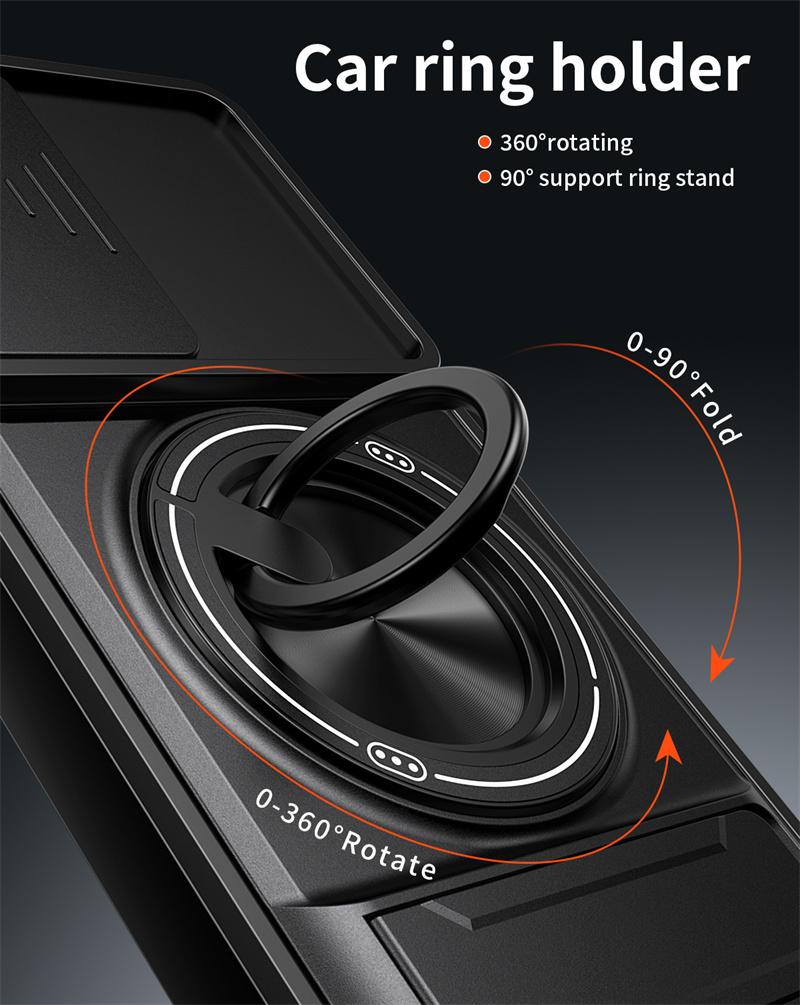 Чехол для Poco X8 Pro Max 5G Бронированный с выдвижной крышкой для камеры Для Poko Little X8Pro Max X8ProMax Магнитное кольцо-держатель Подставка Защитный Funda