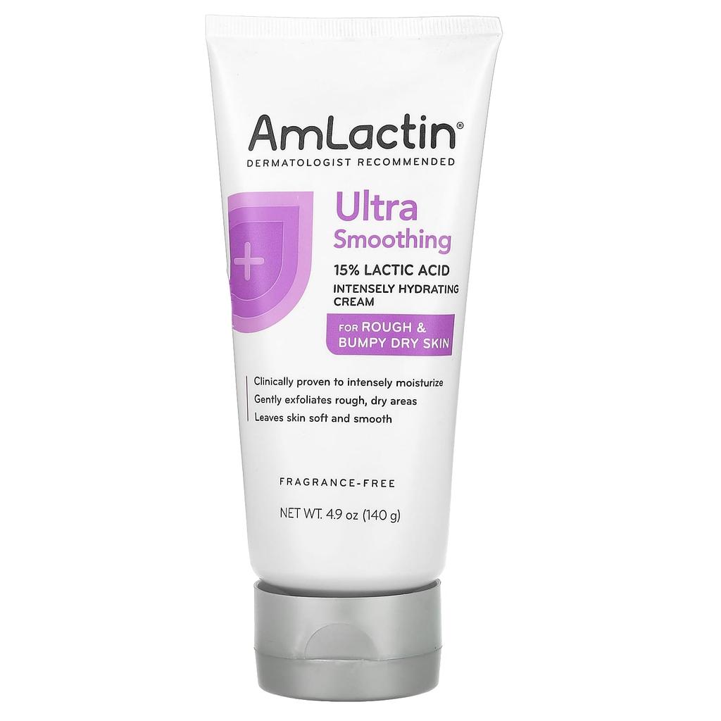 AmLactin Ultra Smoothing, Intense Hydrating Cream, for Rough and Bumpy Skin, 140 G (4.9 Oz)