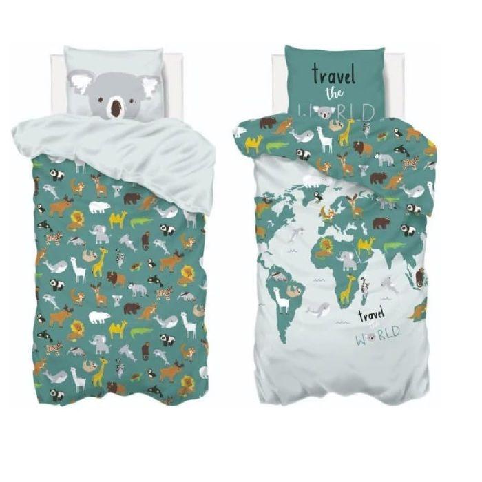 Housse de couette + 1 taie 140 x 200 cm Le monde et les animaux