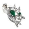Green Onyx Handmade 925 Sterling Silver Jewelry Pendant 2.56" Z9t07
