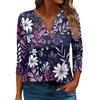 Women's T Shirt Tee Printed 3/4 Sleeve Daily Weekend Fashion Basic V Neck Regular Top