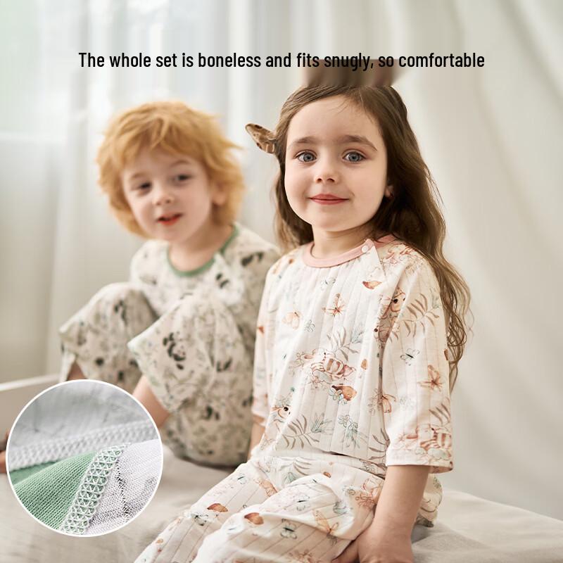 OUYUN Kids' Pure Cotton Spring/Summer Pajama Set