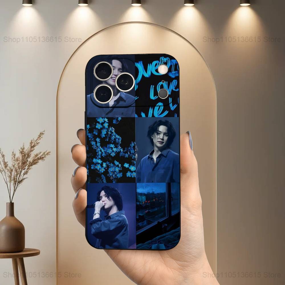 Cool M-Min Yoon G-GI Singer Case For iPhone 17,16,15,14,13,12,11,Plus,Pro Max,XS,X,XR,SE,Mini,8,7,Soft Silicone Black Cover