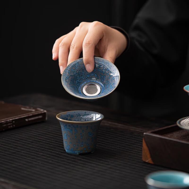 Sushic Ceramic Blue Dai Silver Glaze Kung Fu Tea Set by Master Zheng Wenqiang