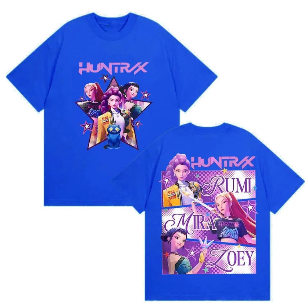K-pop Охотники на демонов Руми Мира Зпей 2025 Фильм Графическая футболка Мужская Женская Харадзюку Высокое качество Оверсайз Хлопковая футболка Уличная одежда
