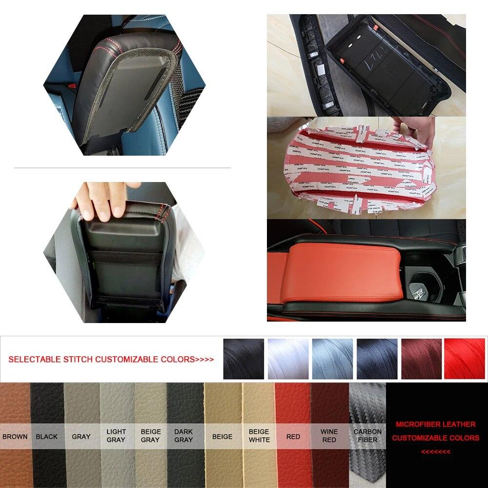 Armrest Leather Cover For BMW 1 Series F20 2016 2017 2018 Car Center Control Armrest Box Elastic Band Cover Trim