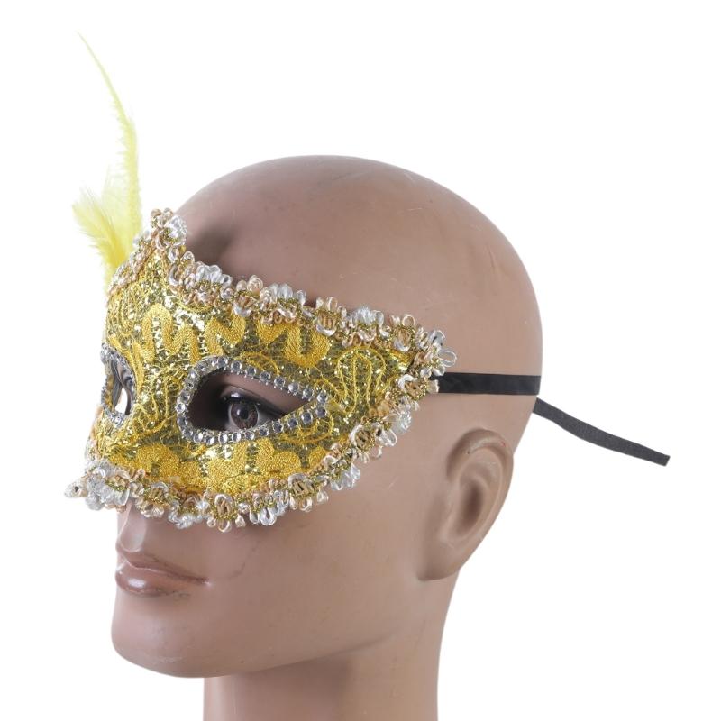 Masquerade Mask Wedding Carnival Party Performance Costumes Sex Lady Lace Mask Venice Feather Sexy Halloween Mask Gift