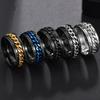 Men Rings Chain Decorated Finger Jewelry Titanium Steel Simple