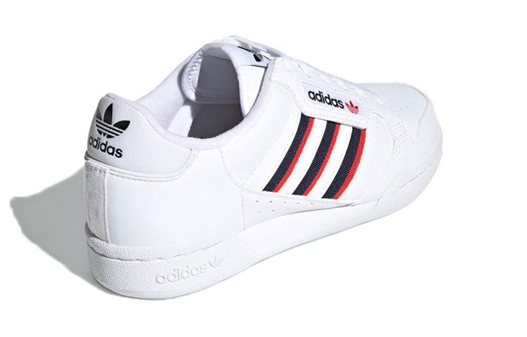 adidas Оригинальные Continental 80 Удобные Устойчивые к истиранию Низкие Детские Кроссовки для скейтбординга Белый Красный Синий Унисекс FX6088