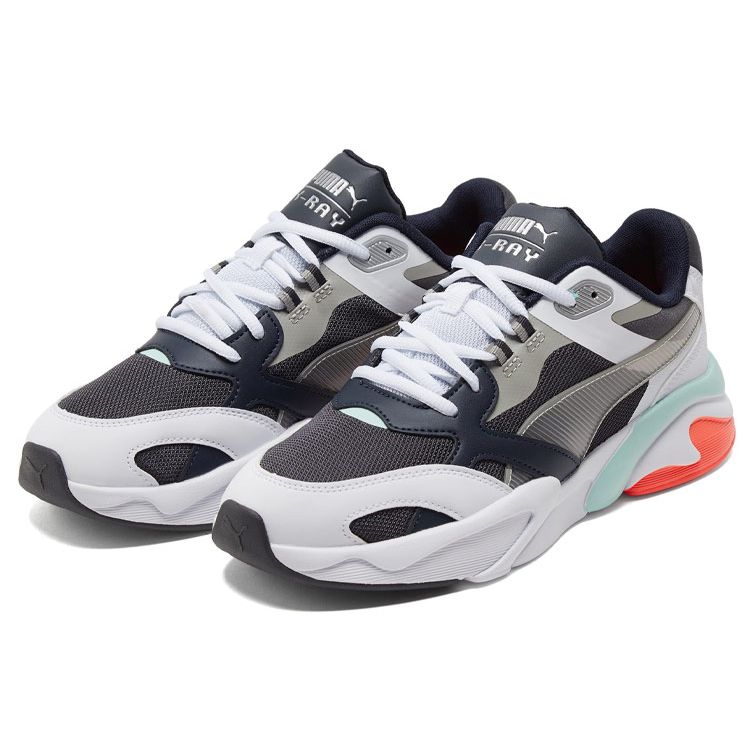 Puma X-Ray Millennium Ткань Модный Цветной Блок Амортизирующие Дышащие Низкие Повседневные Кроссовки Унисекс Белый Черный Оранжевый 375999-06