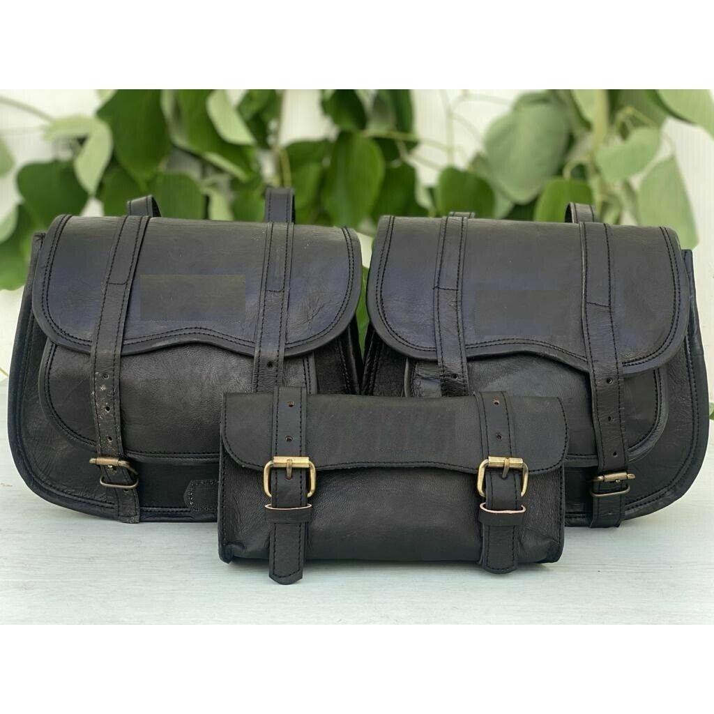 Кожаная сумка для инструментов, не требующая багажа, комбинированный набор 3 в 1, седельная сумка для мотоцикла, подлинная