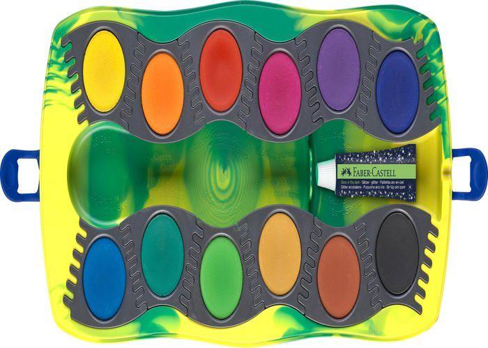 Boîte De Peinture - Faber-Castell - Dinosaure - 12 Couleurs - Phosphorescent - Design T-Rex