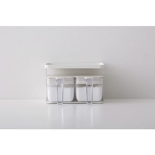 Marna K774W Двухуровневая полка для специй (Широкий/Белый) - Идеально для хранения кухонных приправ, контейнеров для специй и многого другого (Хороший контейнер с замком)