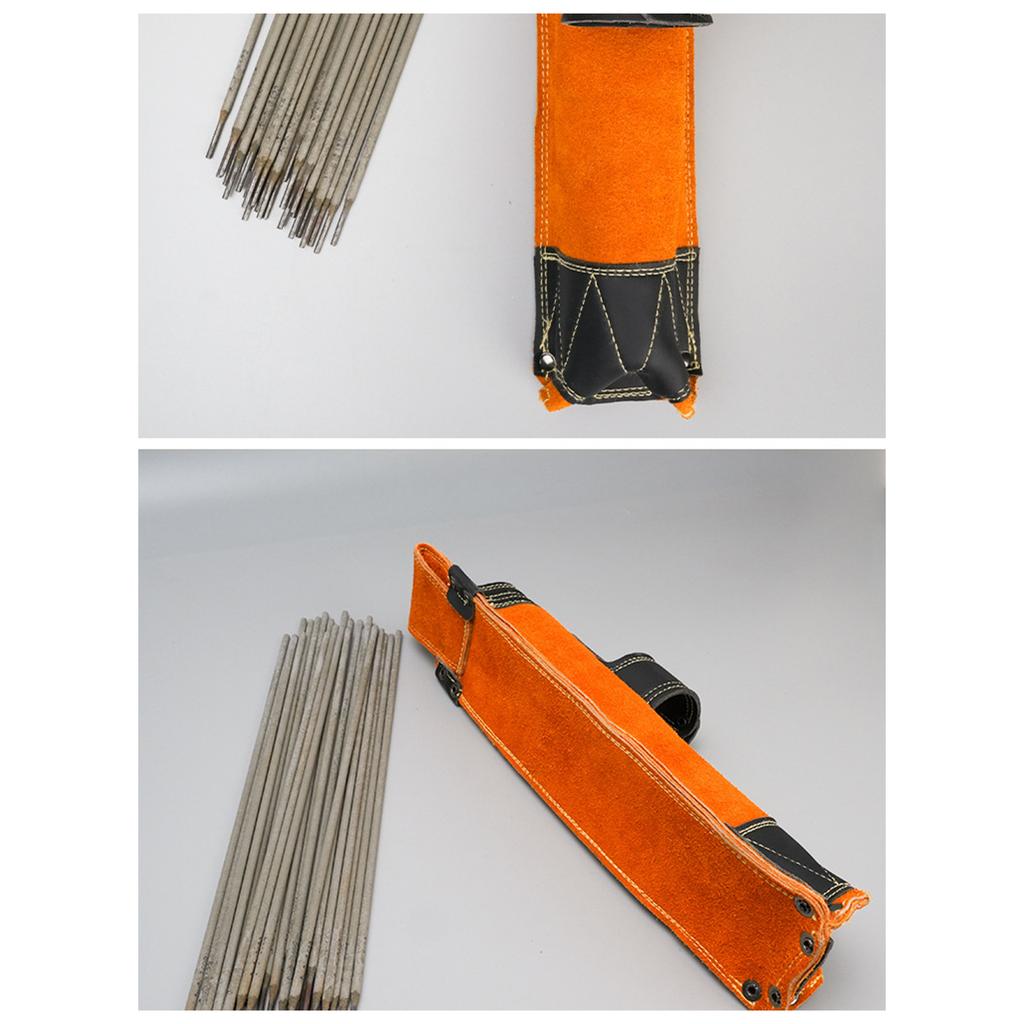 Огнестойкая сумка для хранения сварочных электродов, утолщенная кожаная конструкция, сверхпрочный огнеупорный дизайн для профессиональных сварщиков