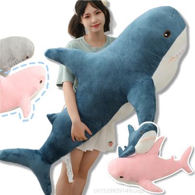 Милый мультфильм Gaint Shark Whale плюшевая кукла подушка серый синий розовый Shark Whale плюшевая кукла домашний декор теплые объятия для девочек мальчиков