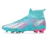 Футбольные бутсы 2025 года с высоким верхом для мальчиков и детей с шипами и шипами, соревновательные тренировочные бутсы для молодежи и студентов для искусственного газона