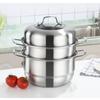 Утолщенная кастрюля из нержавеющей стали с крышкой для приготовления пищи на кухне