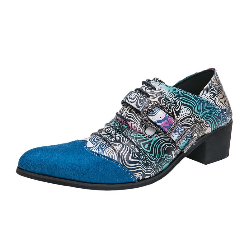 Новая стильная обувь для мужчин, туфли на высоком каблуке, мужские кожаные туфли на платформе в британском стиле, мужские туфли яппи