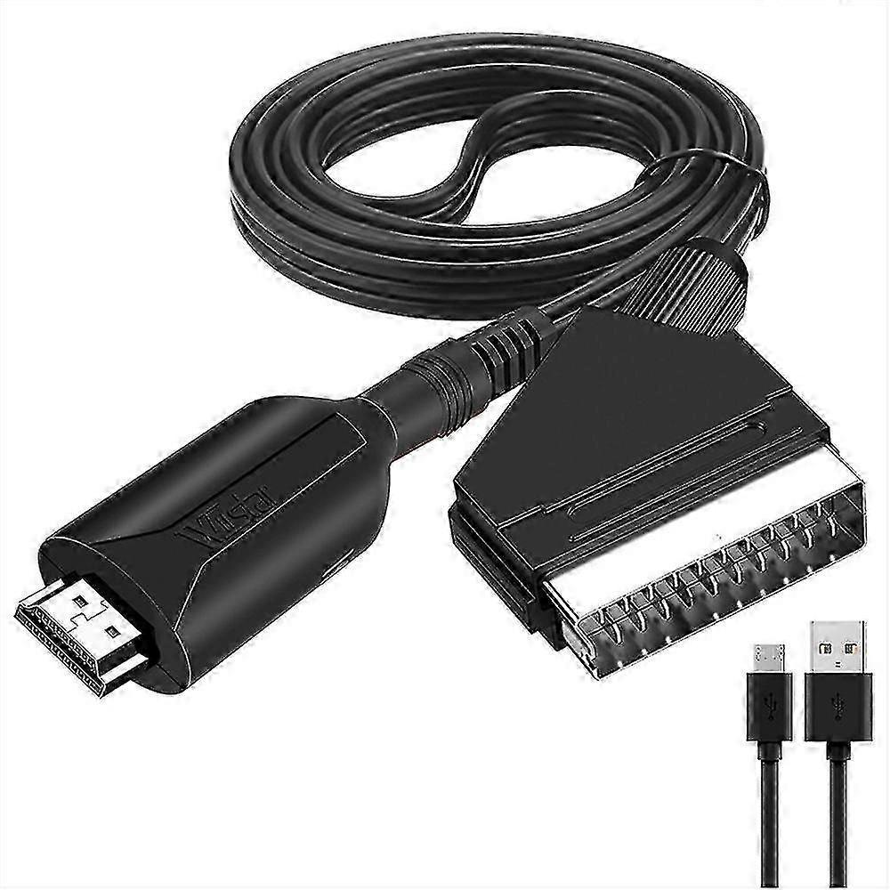 1-Meter Long HDMI to SCART Cable for Direct Connection - Easy Conversion - Shytmv
