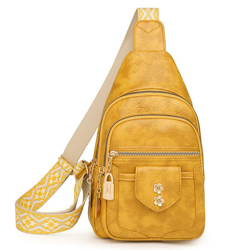 Женская нагрудная сумка, винтажная сумка через плечо из ПУ, многофункциональная сумка через плечо