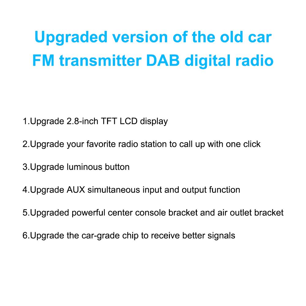2.4-inch Color LCD DAB/DAB+ Radio Receiver Bluetooth-compatible MP3 Player FM Car Digital Signal Broadcasting For European Cars
